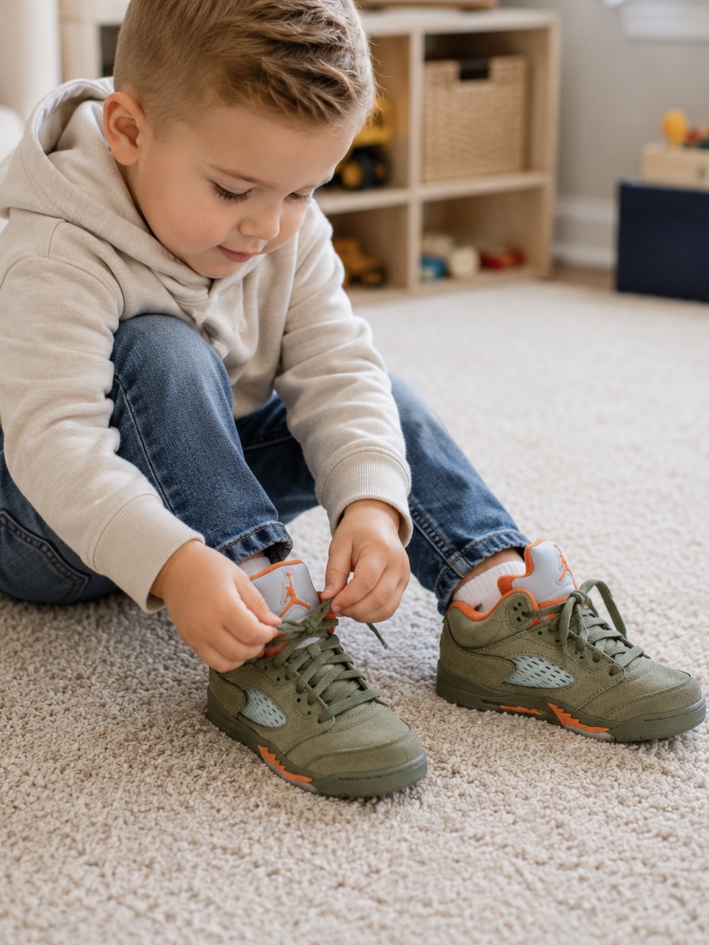 Jordan 5 Retro Olive 440890-308 toddler size 9